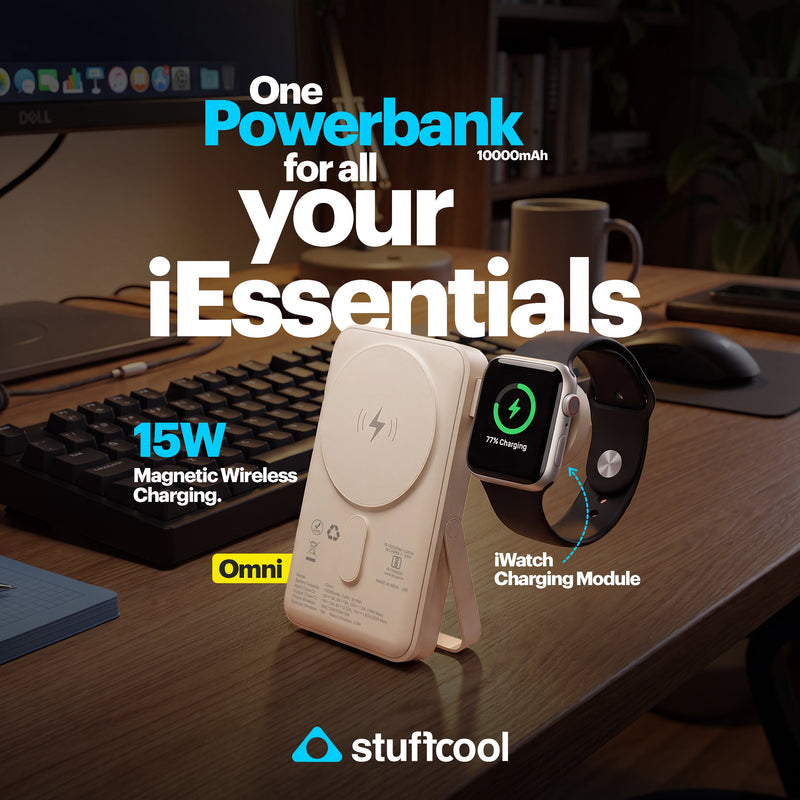 Omni 10000mAh Magnetic Wireless Powerbank with Apple Watch Charging