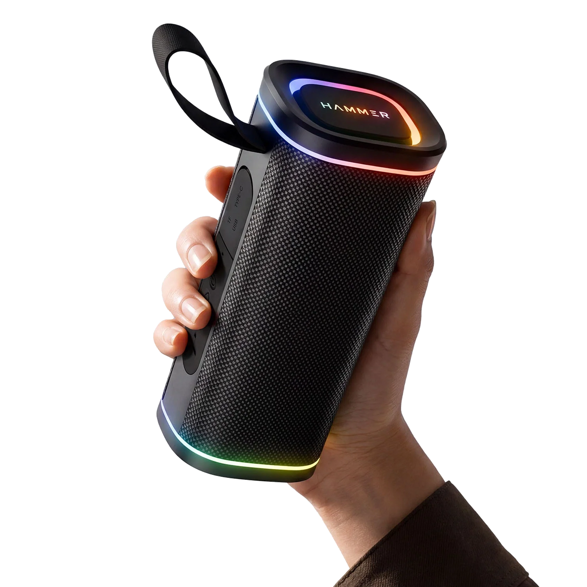Hammer Wave 2 Bluetooth Speaker 20W RMS with Deep Bass, RGB Lights, Dual Pairing (Black)-1