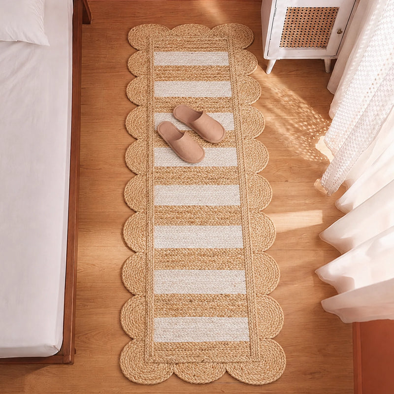 Scalloped Stripe Jute Area Rug - Rectangular-33