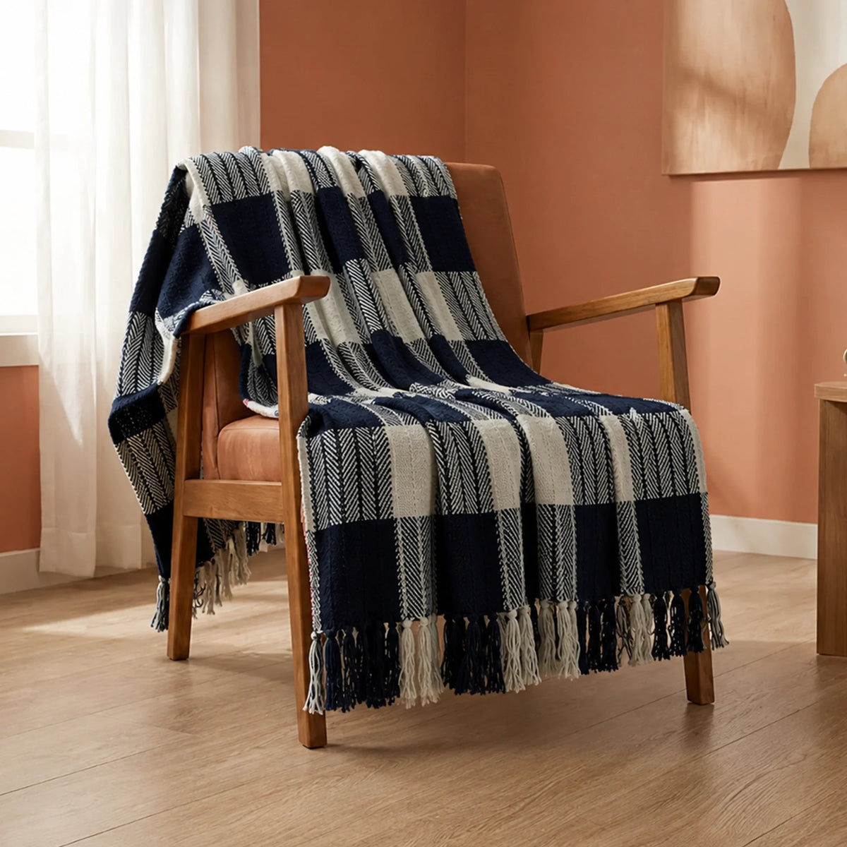 Breton Blue Harlequin - Plaid Woven Throw