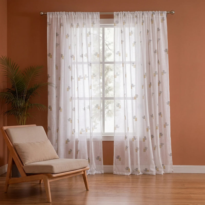 Imprimer Modern Mosaic - Sheer Curtain Rod Pocket-1