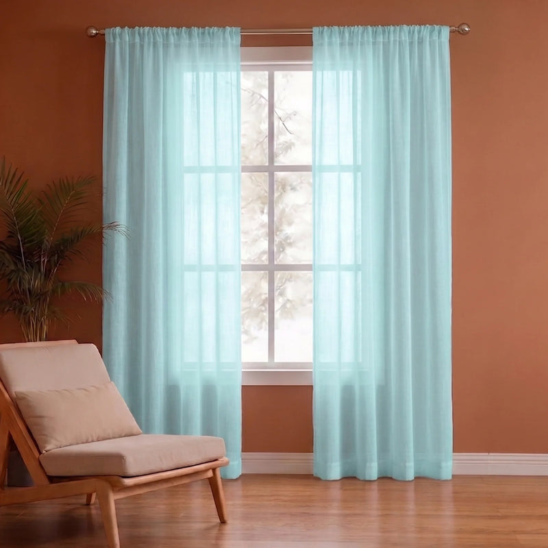 Fort Absolute - Rod Pocket Celeste Sheer Curtain-1