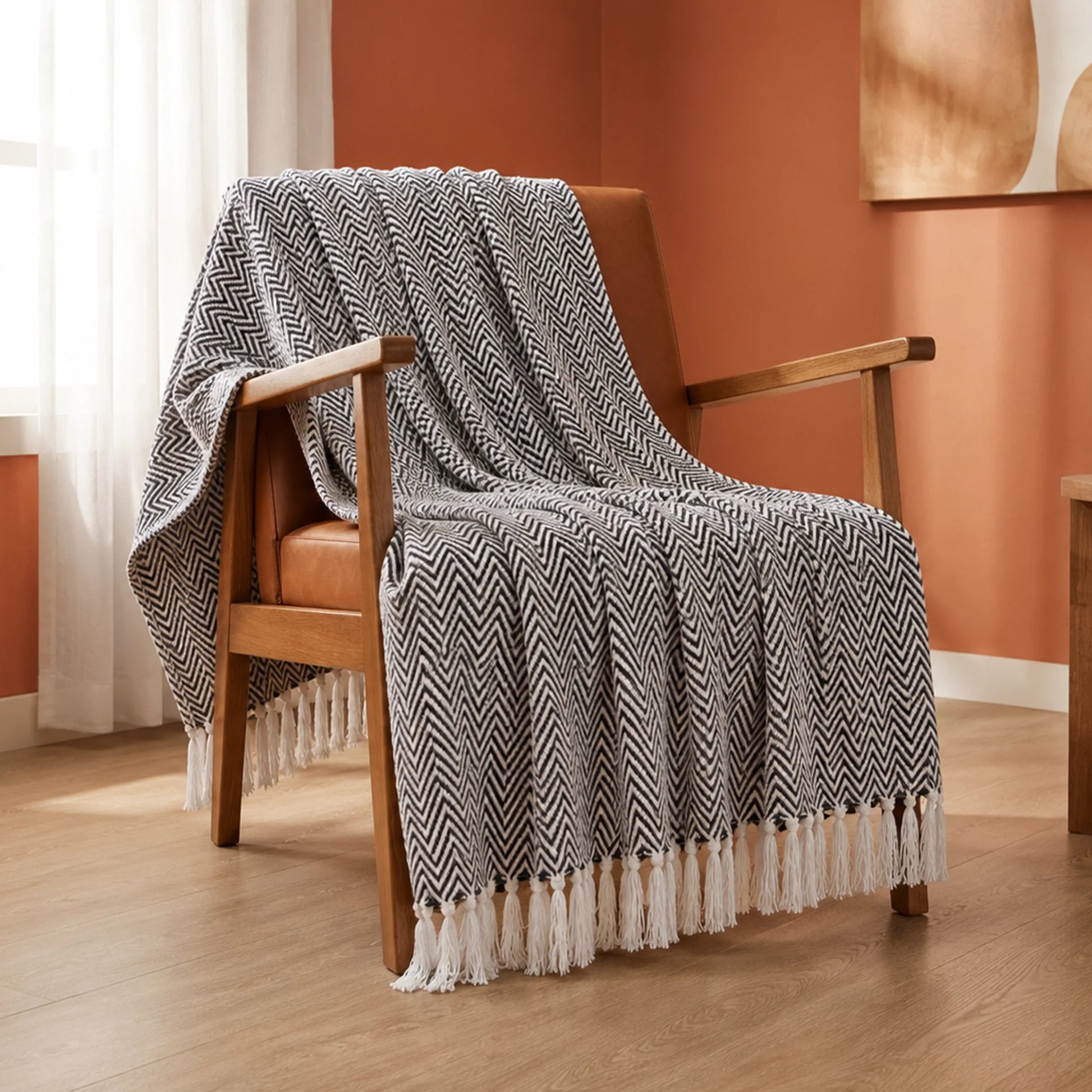 Tessitura Grey Chevron - Woven Throw-1