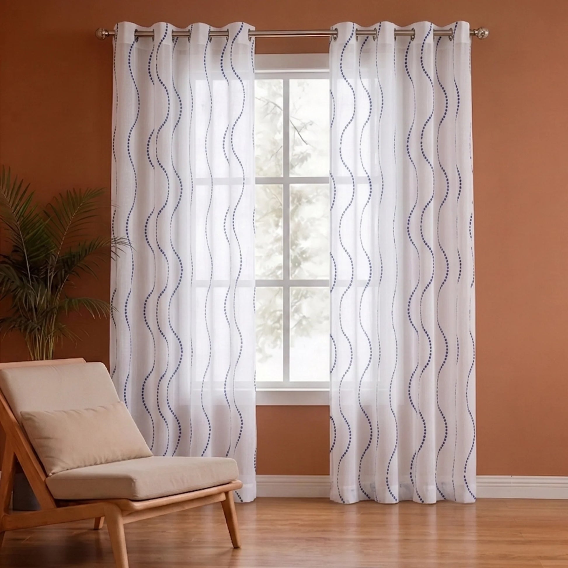 Imprimer Wavy Rhythm - Sheer Curtain-1