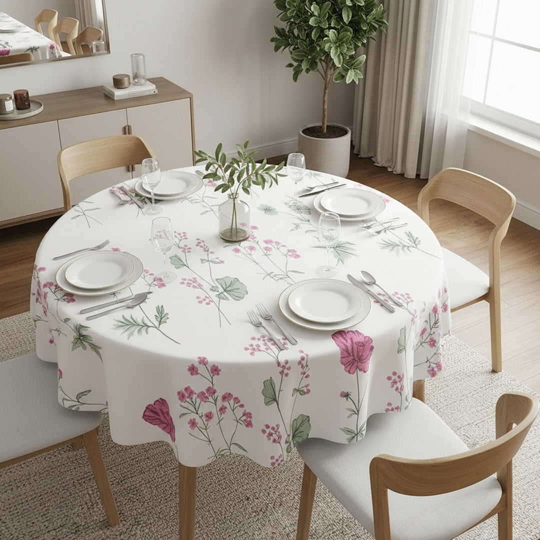 Cotton Floral Dining Table Cover ( Multicolor)-6