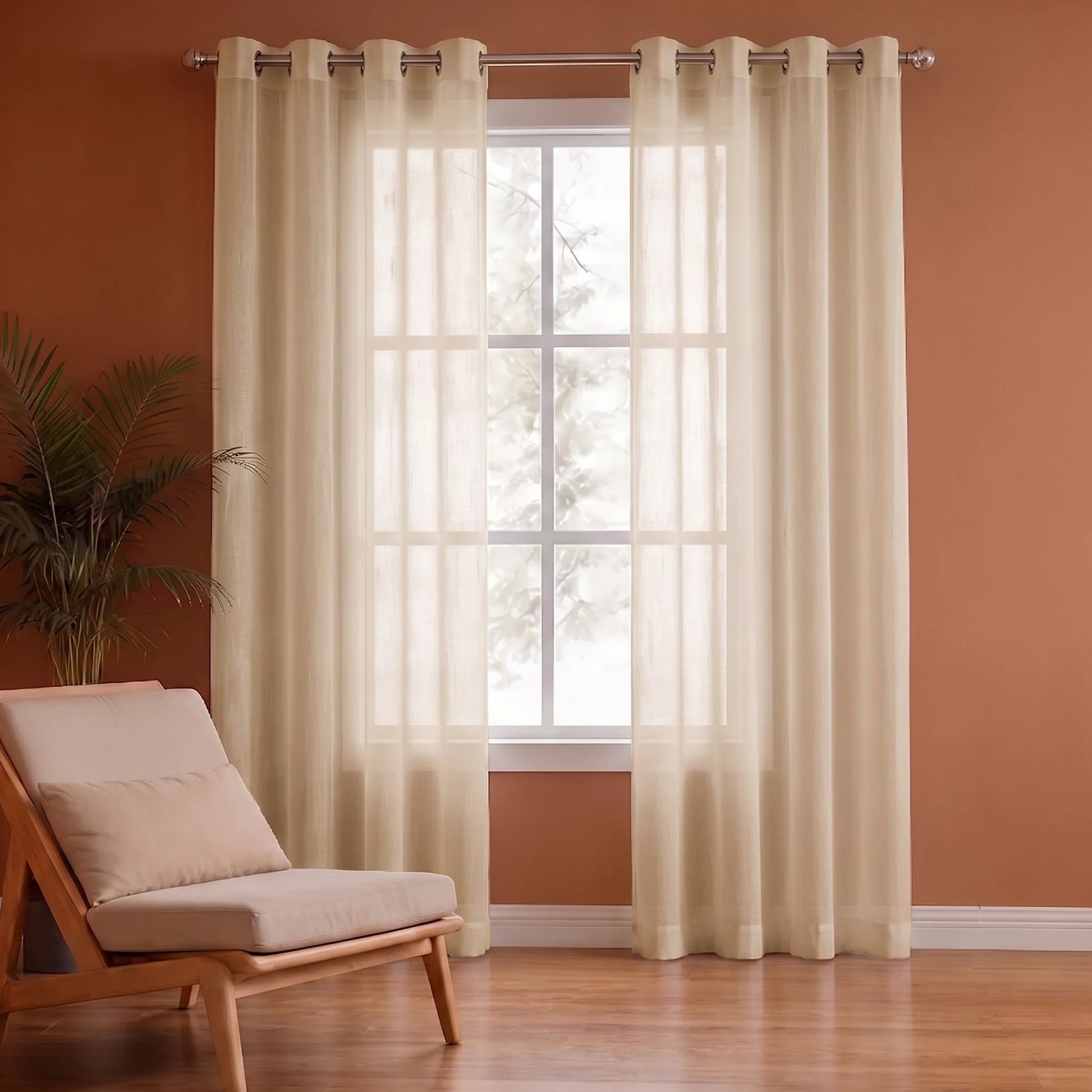 Fort Absolute - Beige Sheer Curtain-1