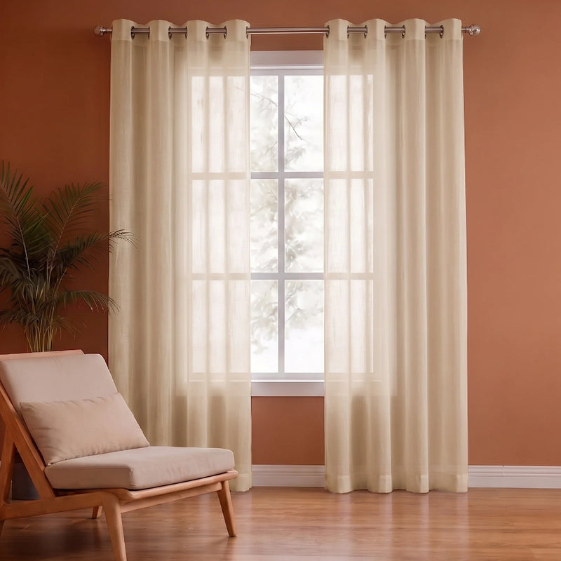 Fort Absolute - Beige Sheer Curtain-1