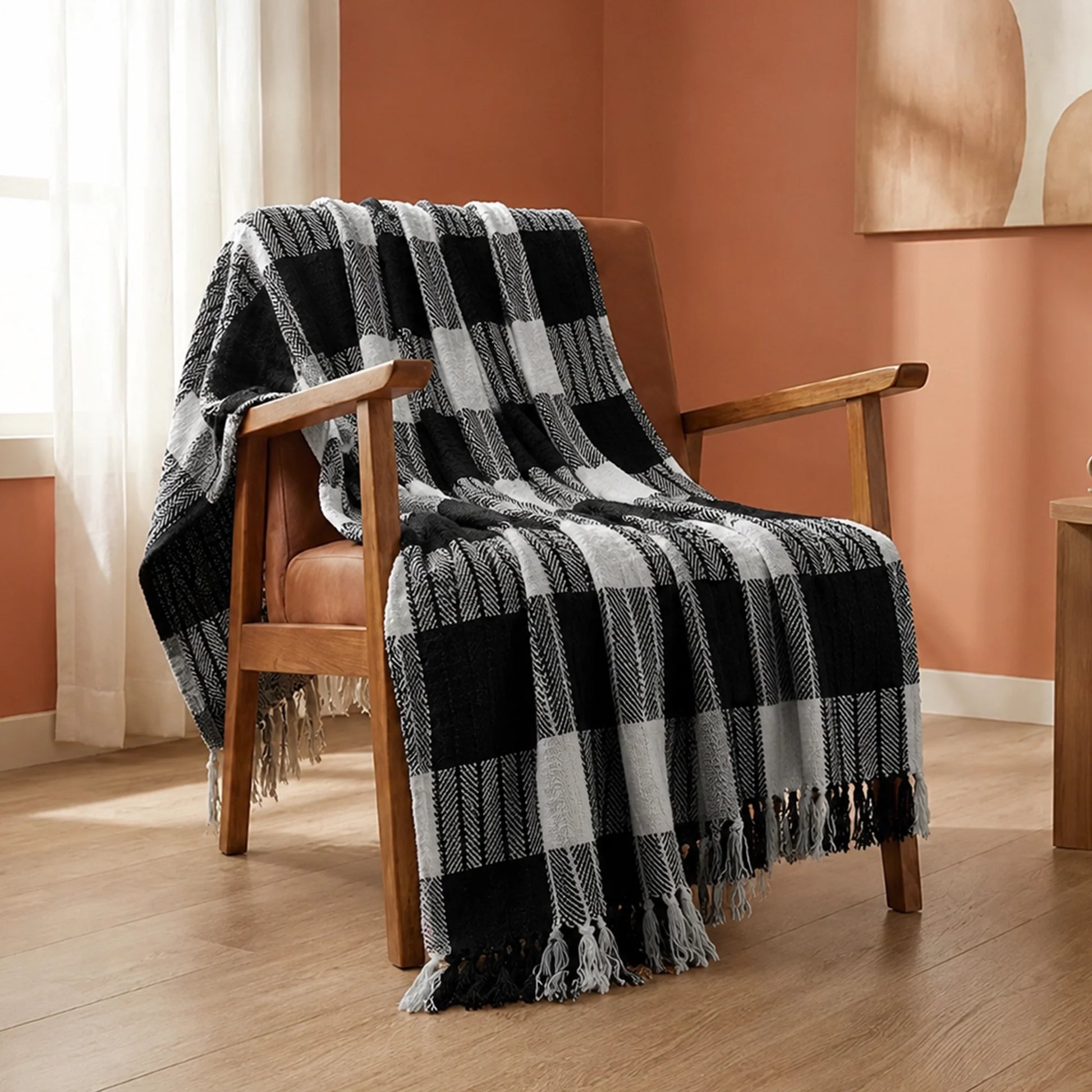 Breton Black Harlequin - Plaid Woven Throw-1