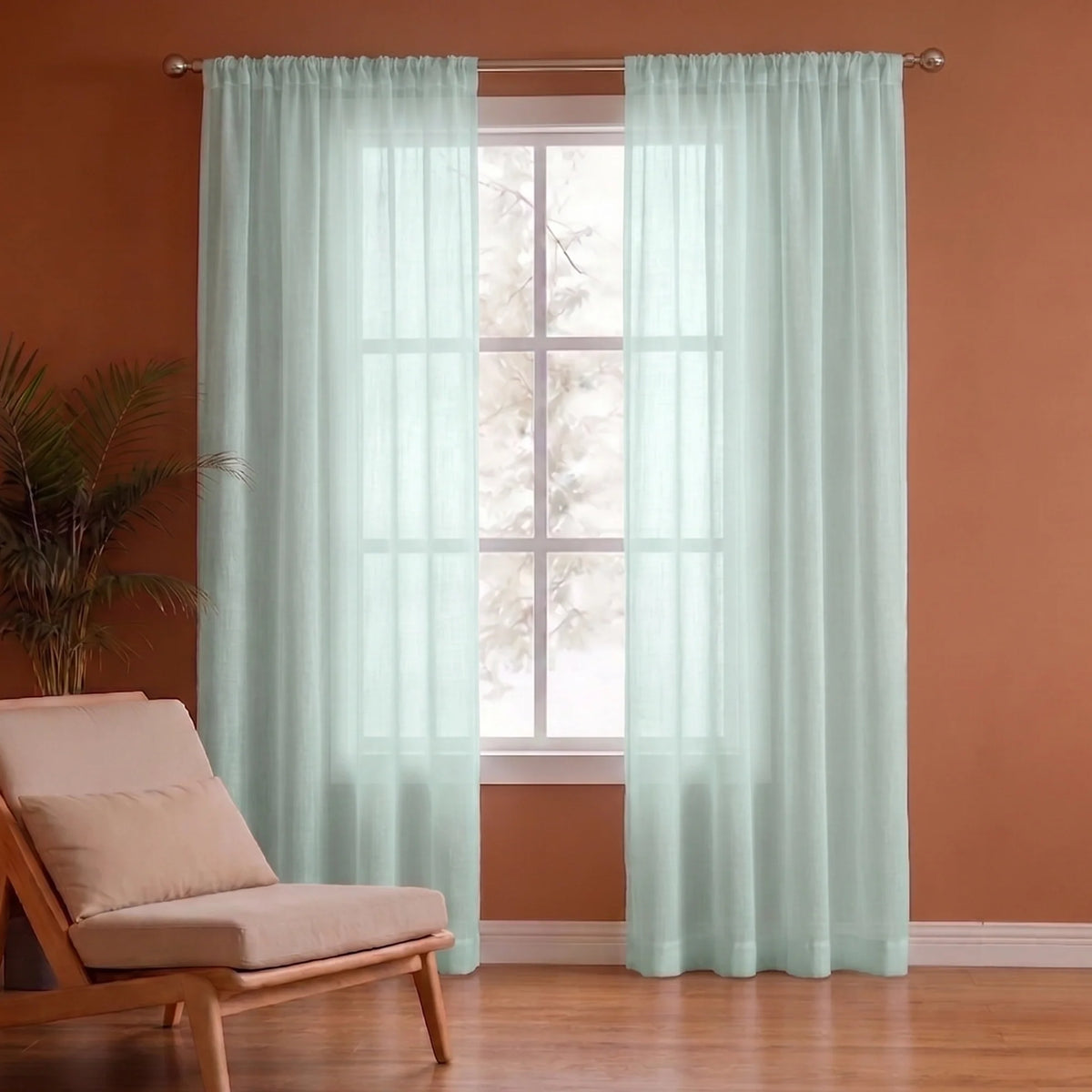 Fort Absolute - Silver Grey Rod Pocket Sheer Curtain