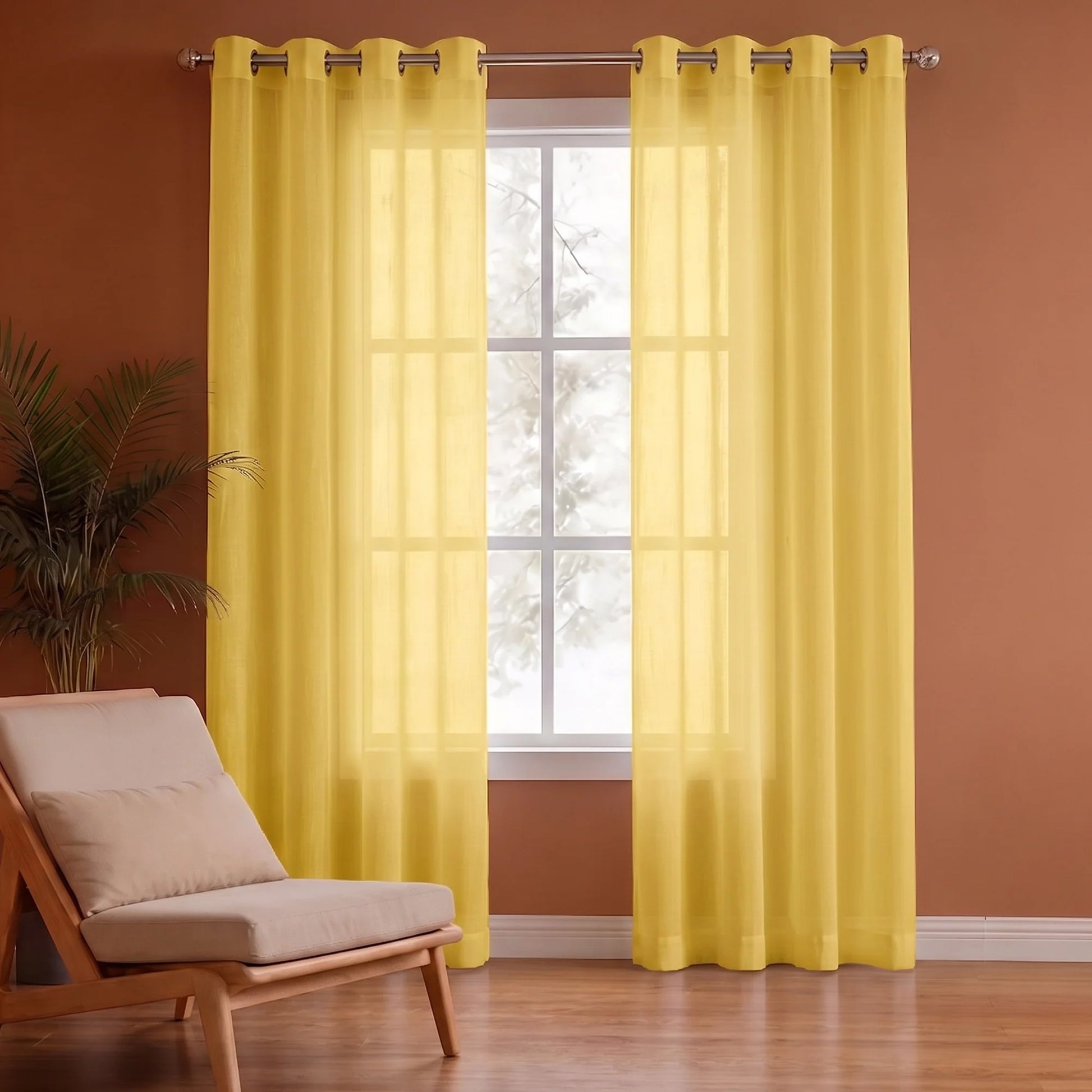 Fort Absolute - Yellow Sheer Curtain-1