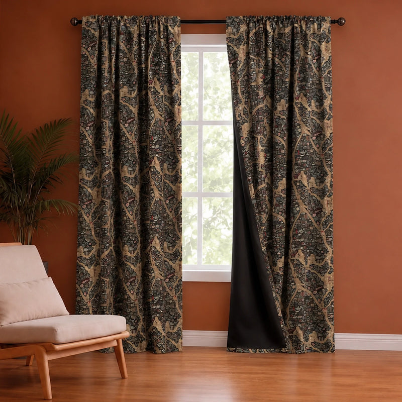 Imprimer River Village - Rod Pocket DP Curtain-1