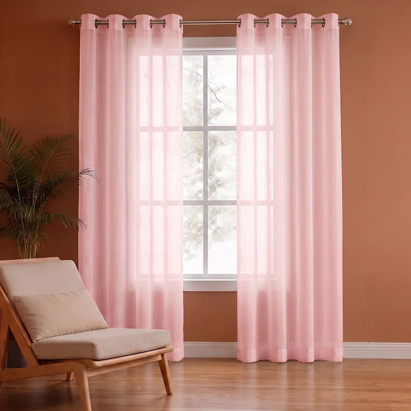 Premium Solid Sheer & Printed Sheer Curtains Combo Set-2