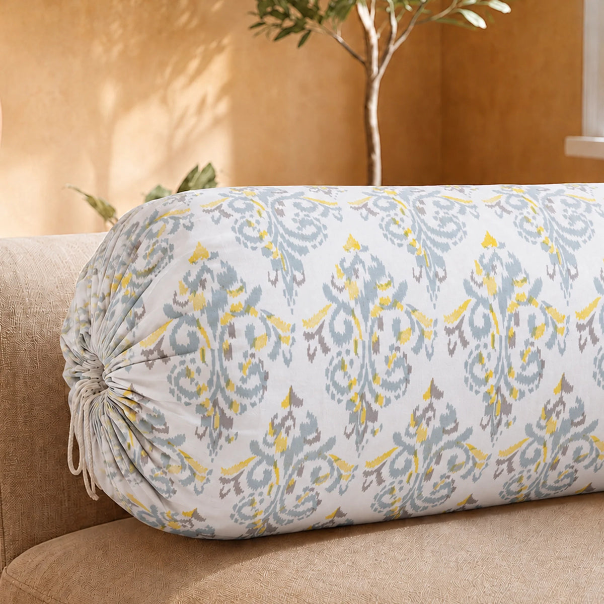 Imprimer Ikat - Printed Bolster Cover (Yellow)