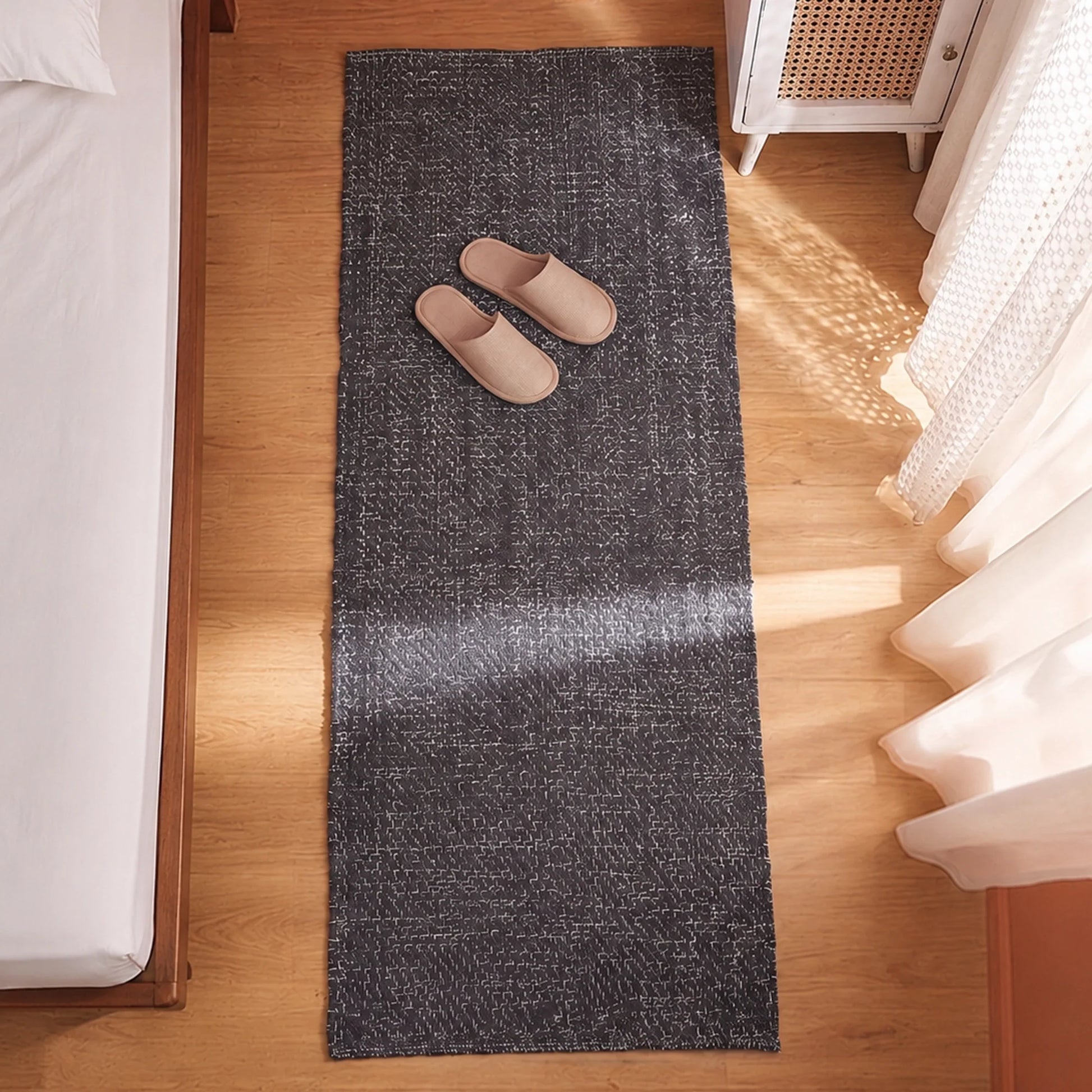 Tessitura Chromatic - Herringbone Cotton Rug (Grey & White)-4