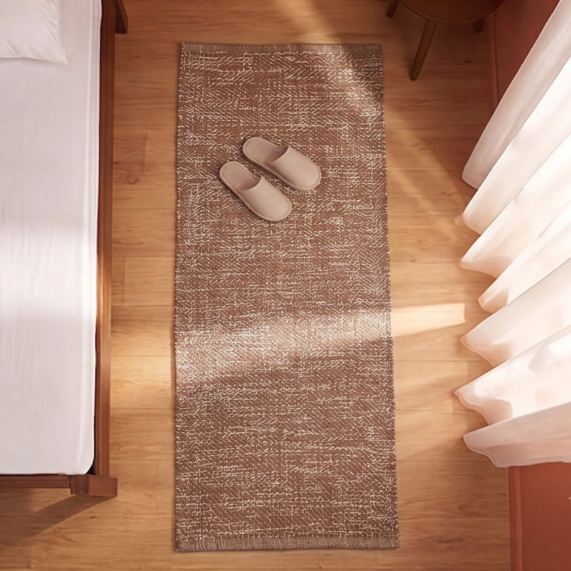 Tessitura Chromatic - Herringbone Cotton Rug (Tan & White)-1