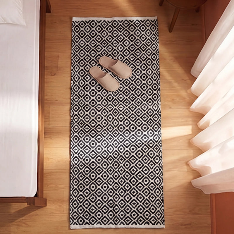 Tessitura Confetti - Diamond Printed Rug (Black & White)-4
