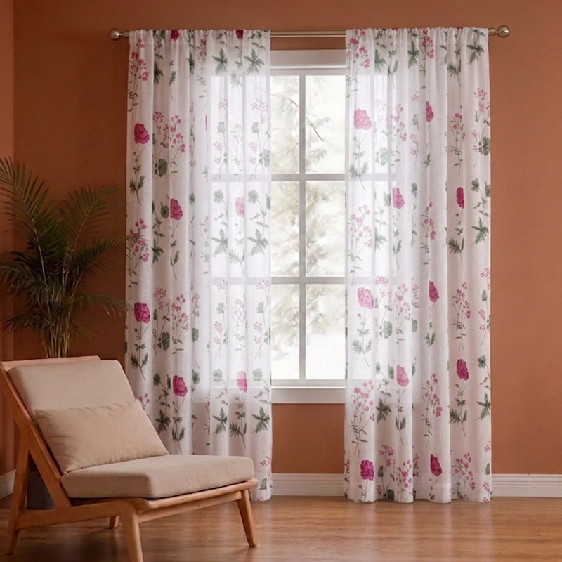 Imprimer Rosachic - Printed Sheer Curtain (Multicolor)-1
