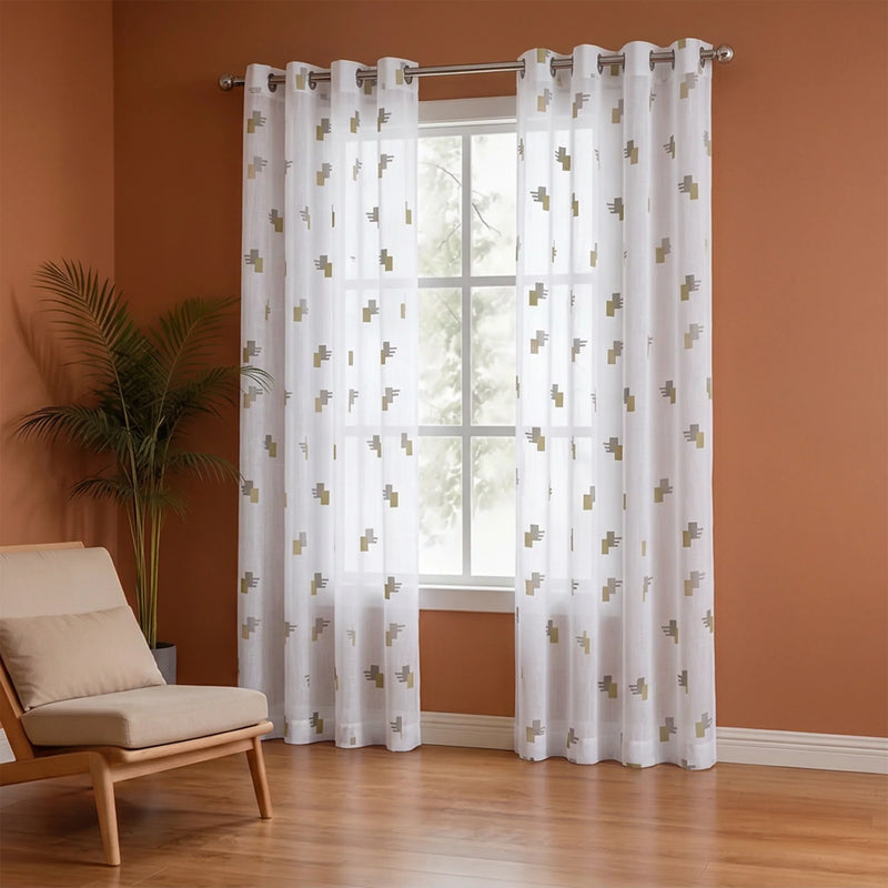 Imprimer Modern Mosaic - Sheer Curtain-1