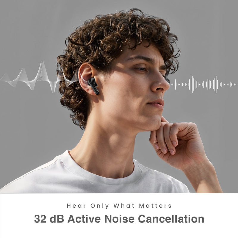 Hammer Screen TWS Bluetooth Earbuds with 32 db ANC + ENC and On Case Display-16