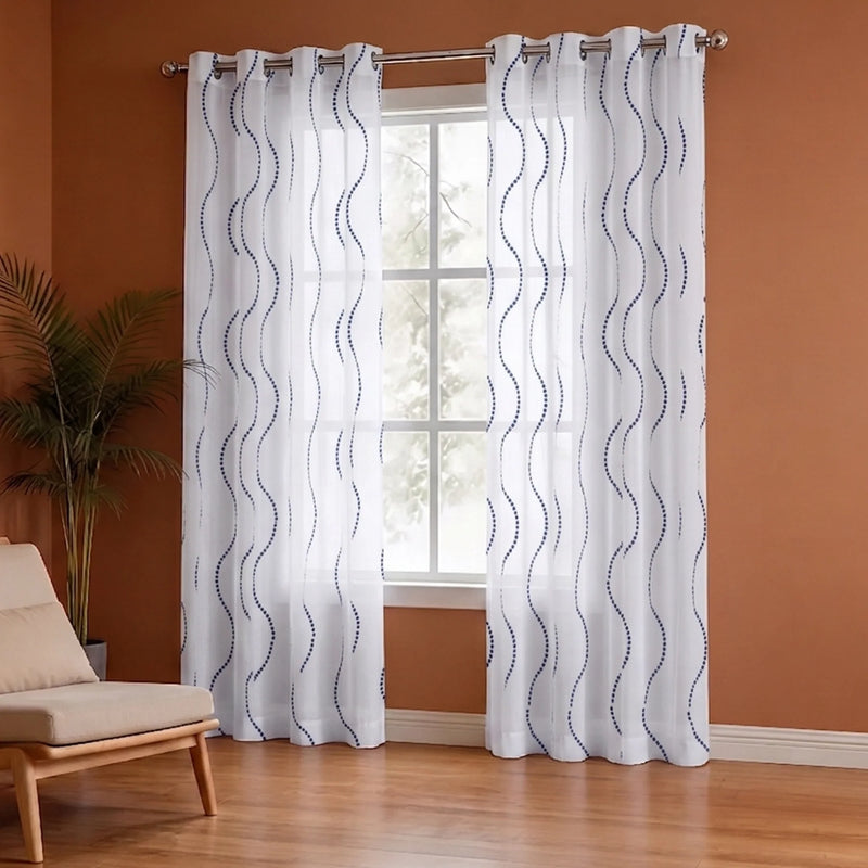 Imprimer Wavy Rhythm - Sheer Curtain-4