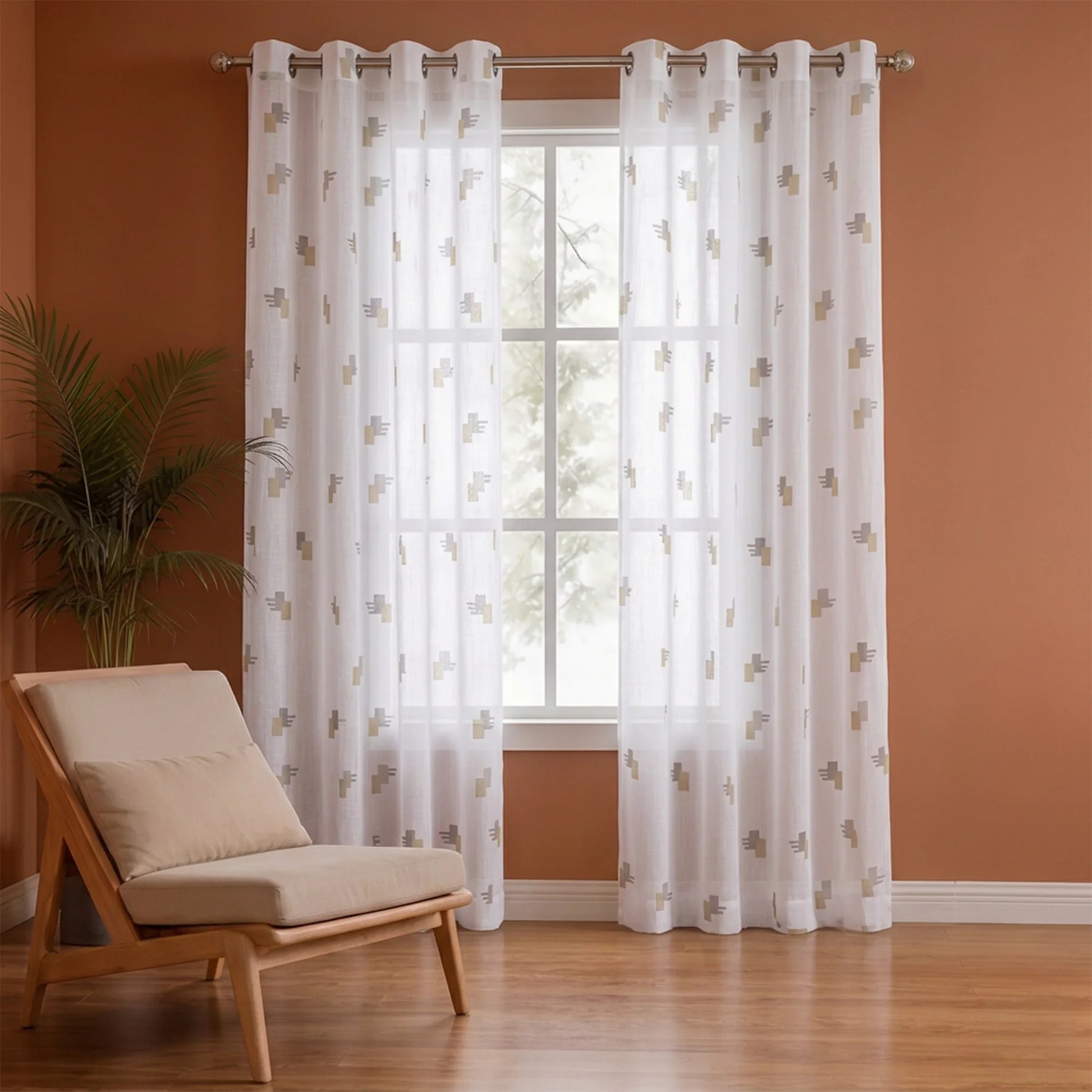 Imprimer Modern Mosaic - Sheer Curtain-5