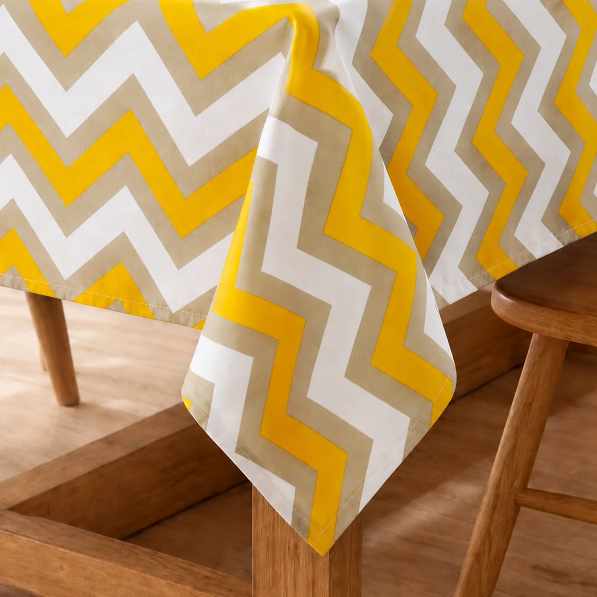 Imprimer Chevron - Printed Dining Table Cover (Yellow)-2