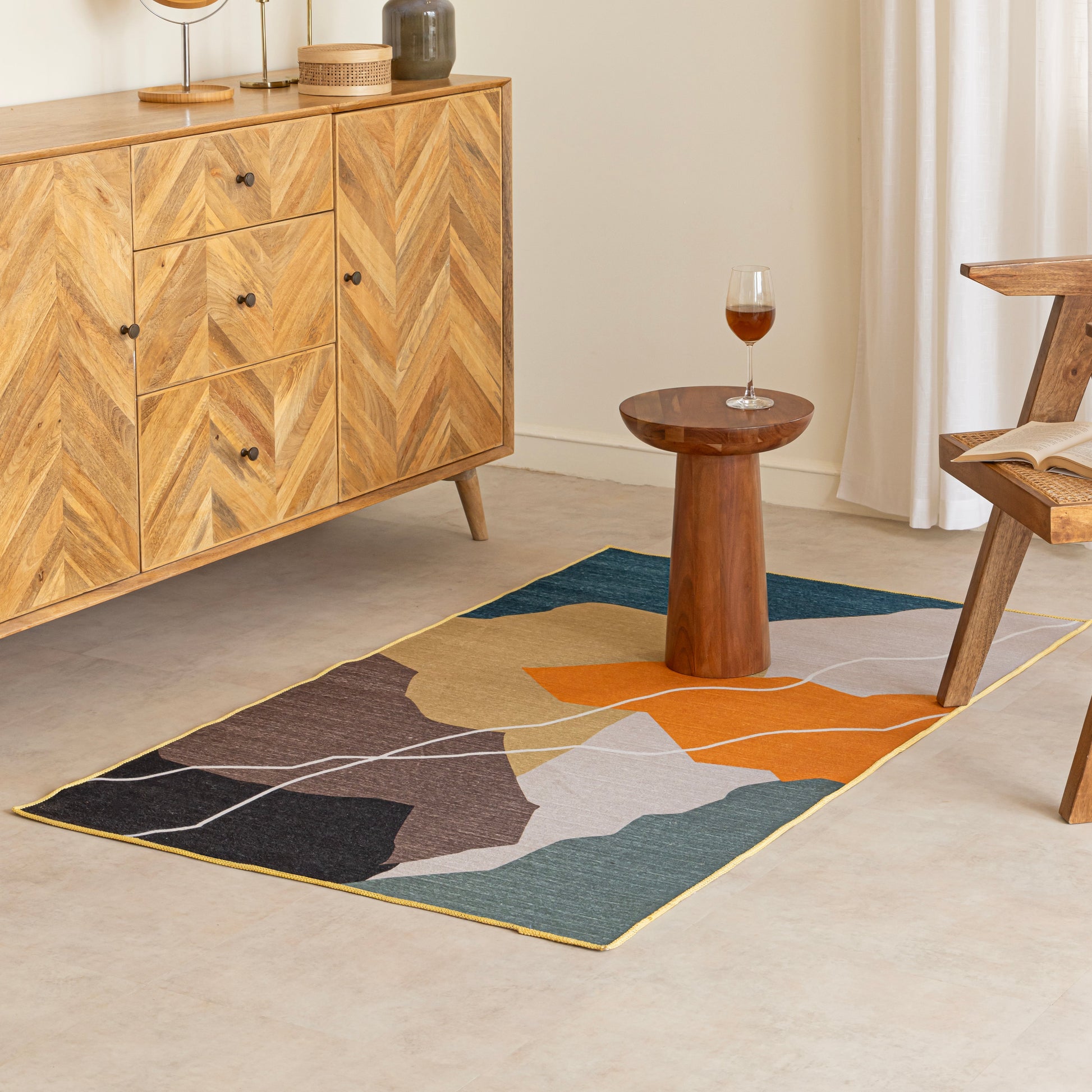 Imprimer Scribble - Felt Reversible Handmade Rug (Multicolor)-2