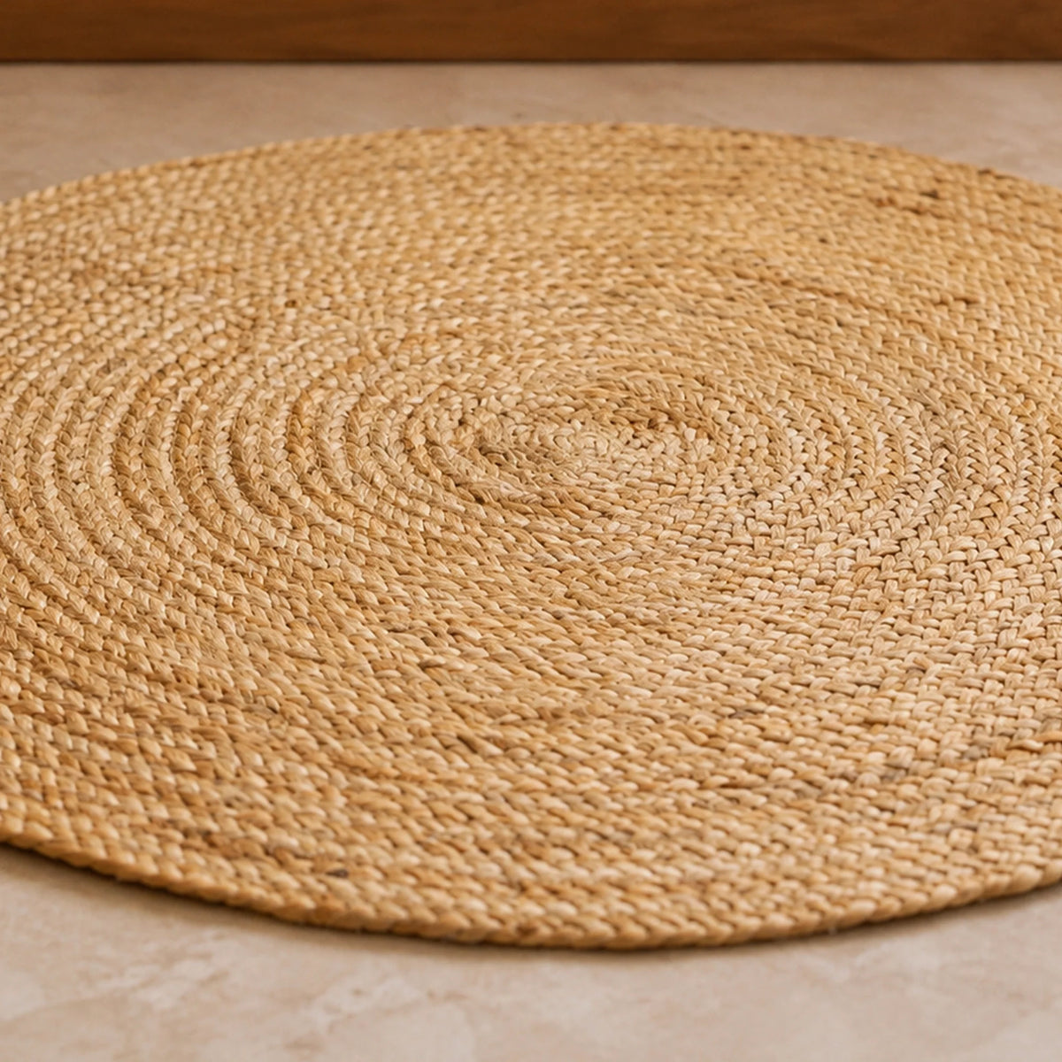 Solid Braided Jute Area Rug - Round-2