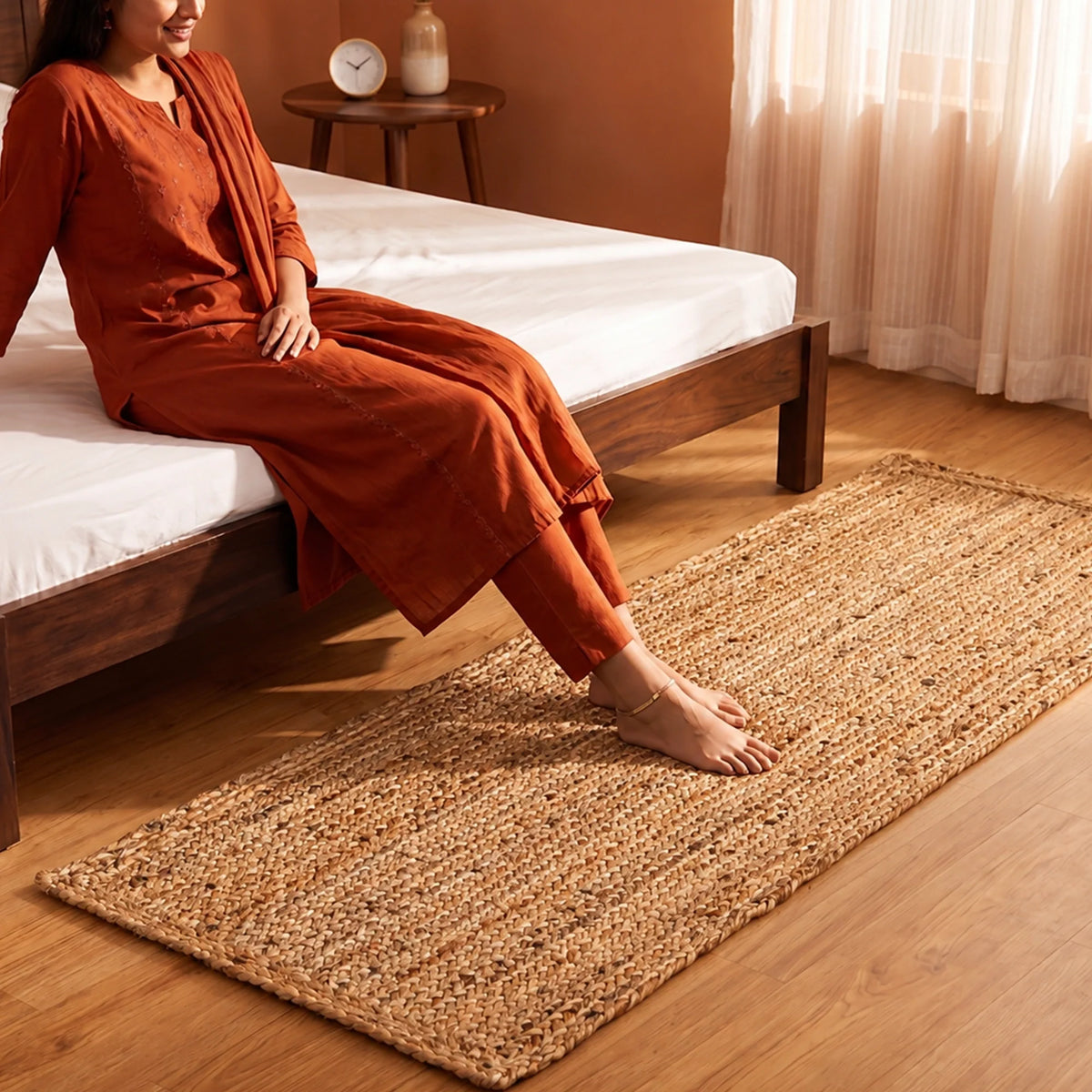 Scalloped Border Jute Area Rug - Rectangular-2