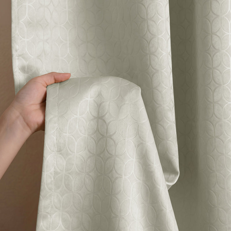 Off White Rod Pocket Solid Curtain-2