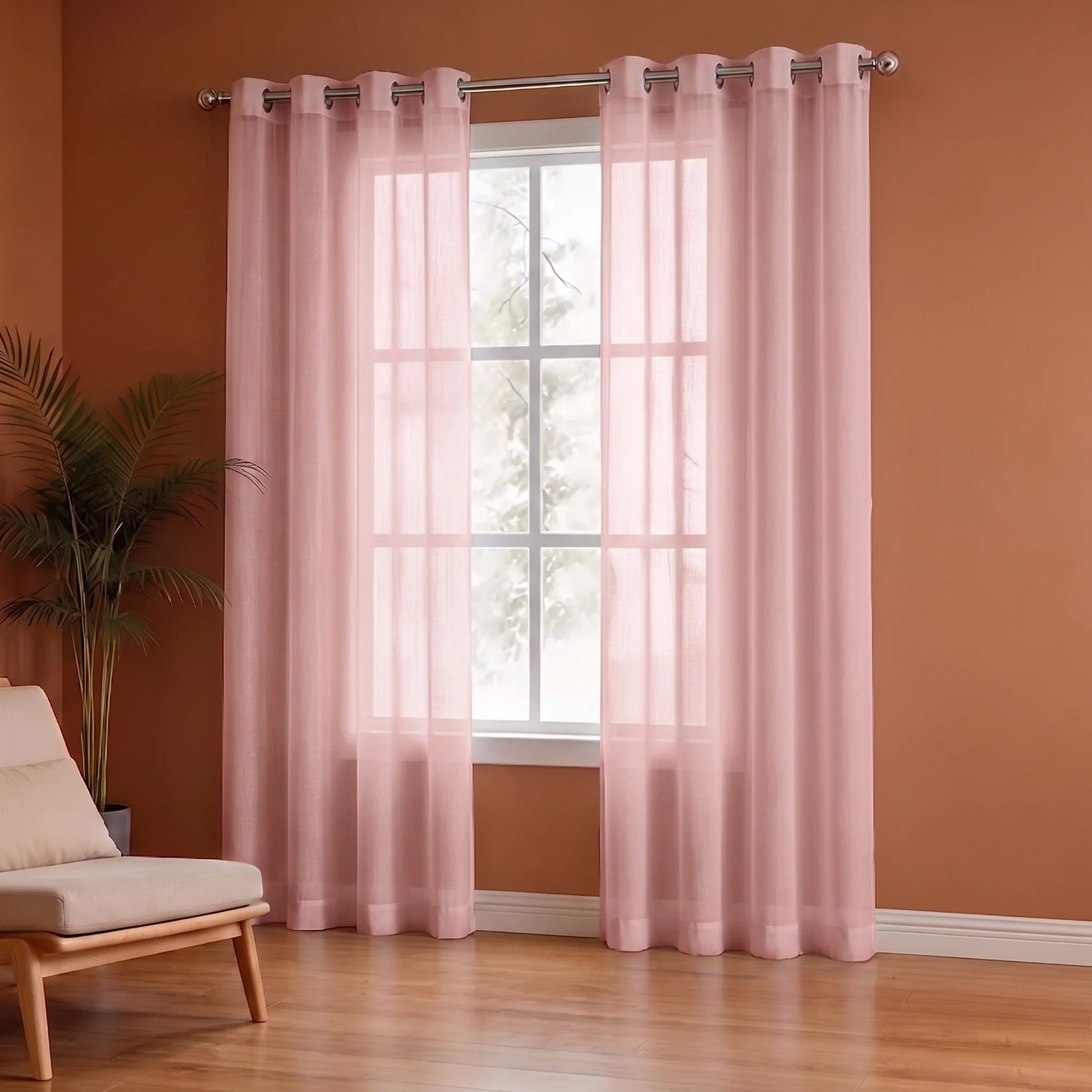 Fort Absolute - Pink Sheer Curtain-5