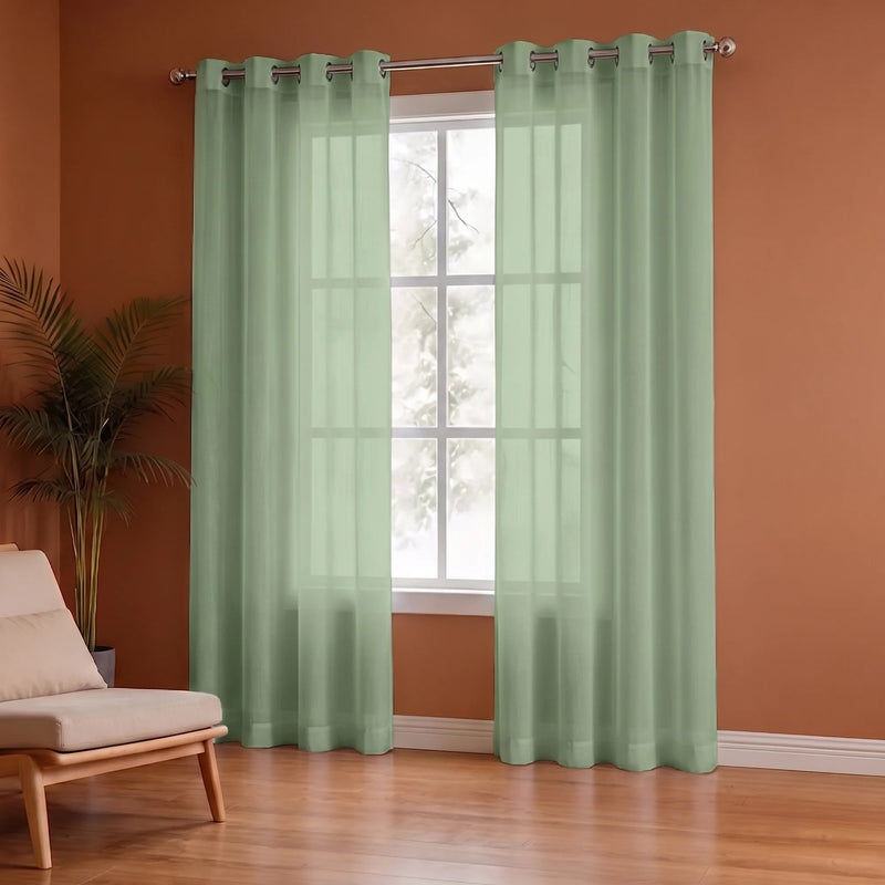 Fort Absolute - Solid Sheer Curtain (Mint Green)-5