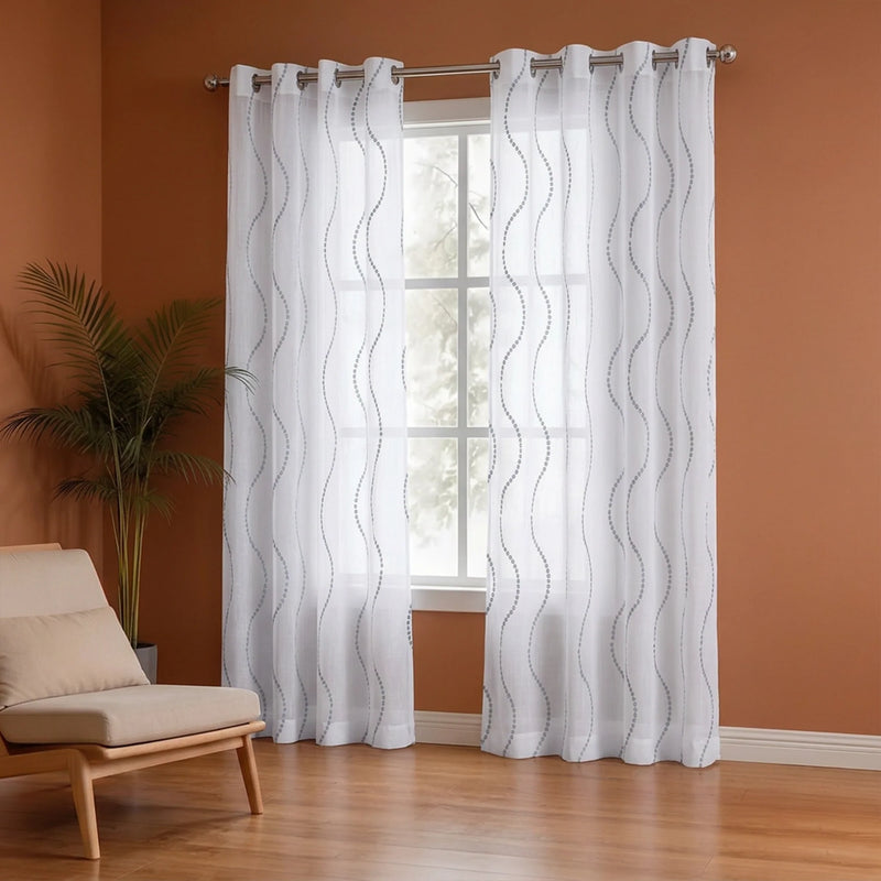 Imprimer Wavy Rhythm - Sheer Curtain-4