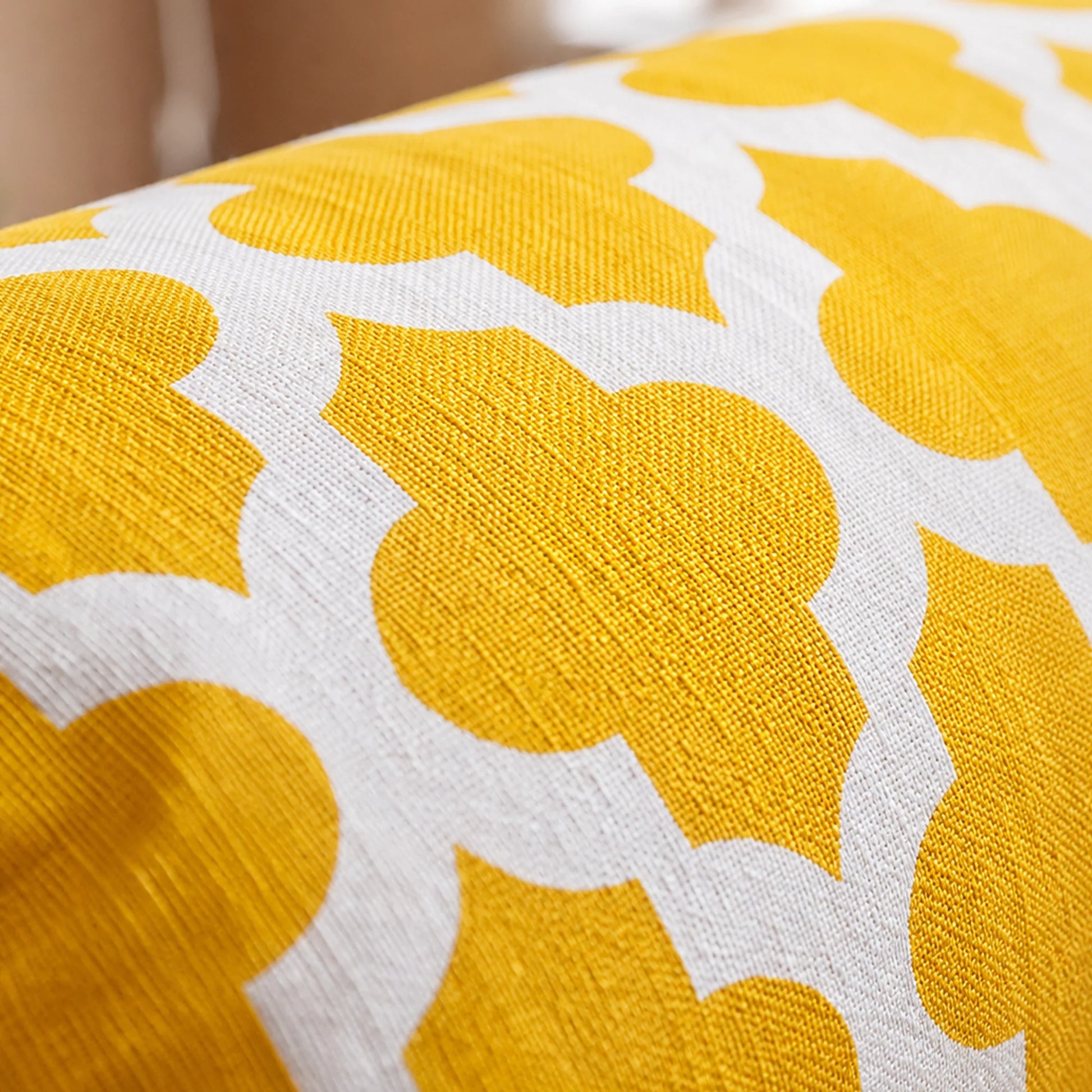 Imprimer Quatrefoil - Printed Bolster Cover (Yellow)-3