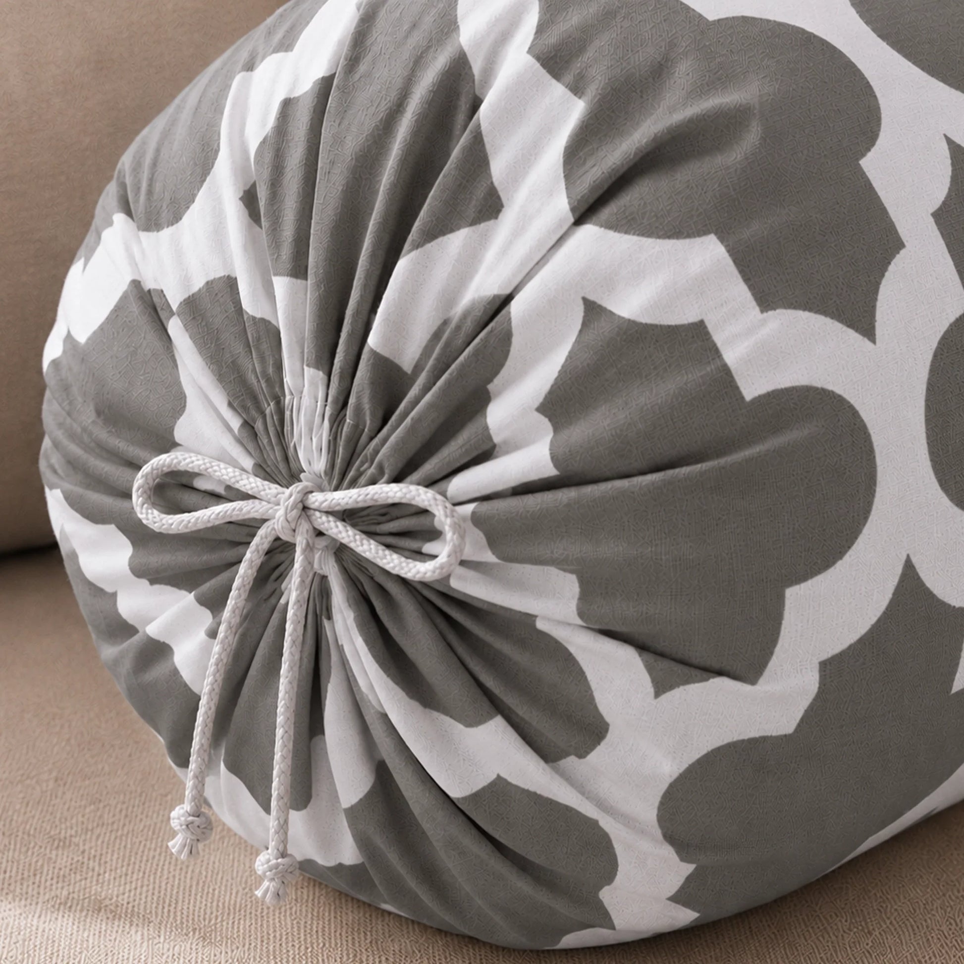 Imprimer Quatrefoil - Printed Bolster Cover (Grey)-5