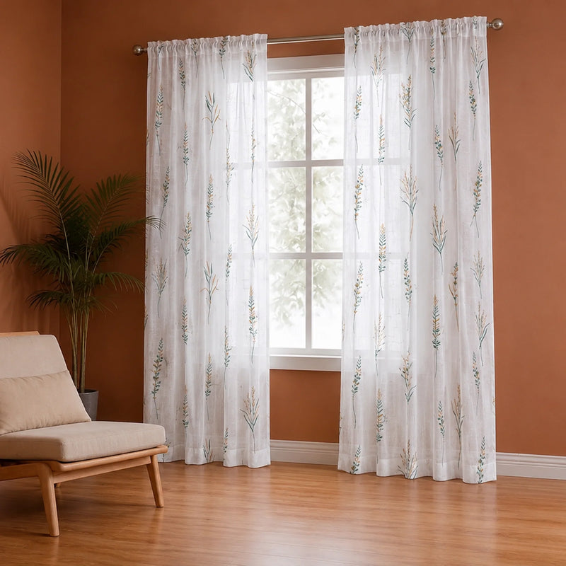 Imprimer Leafscape - Printed Rod Pocket Sheer Curtain-5