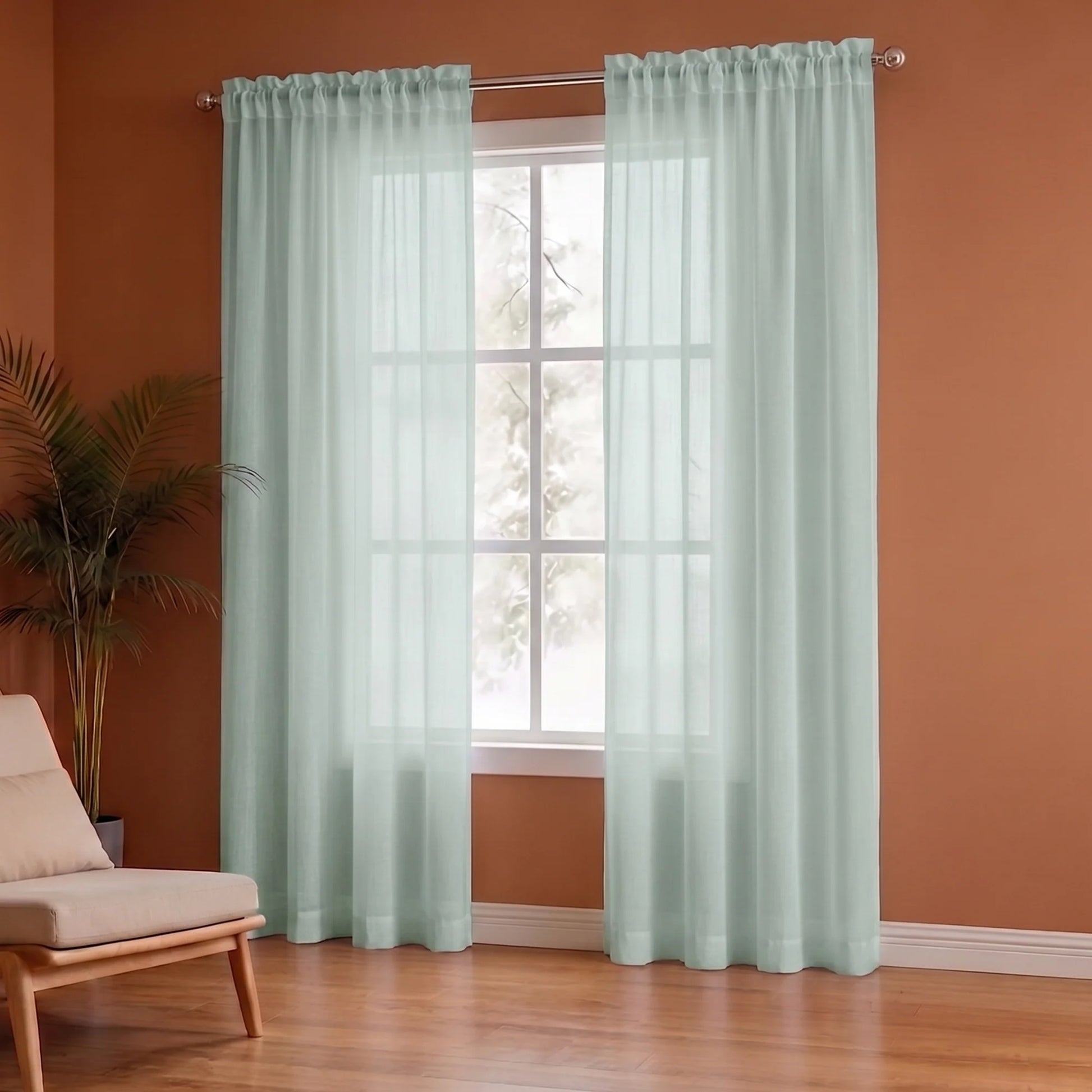 Fort Absolute - Silver Grey Rod Pocket Sheer Curtain-5