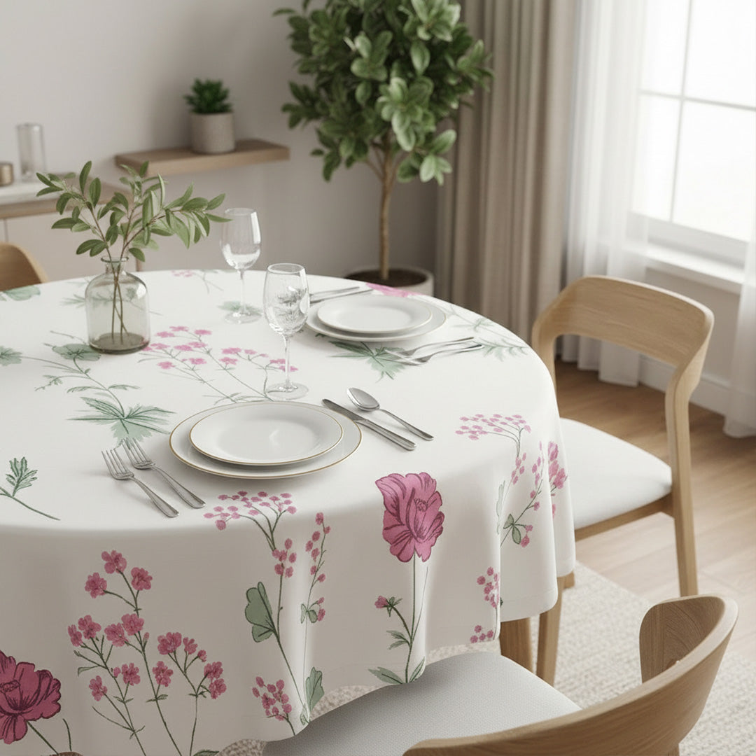 Cotton Floral Dining Table Cover ( Multicolor)-9