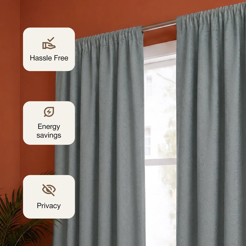Fort Essential Abstract - Rod Pocket Black Backing Blackout Curtain (Grey)-3