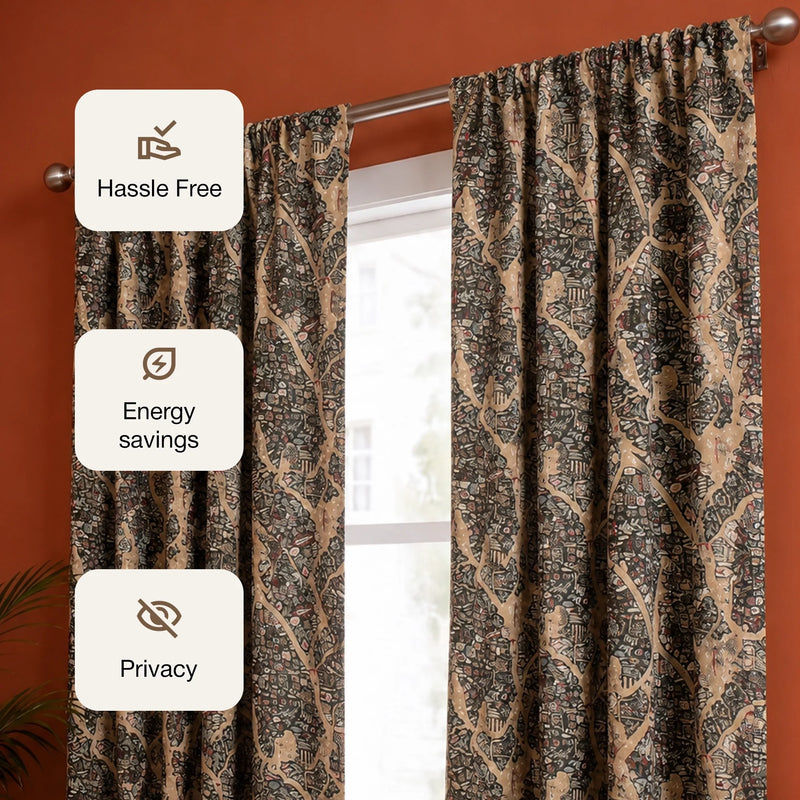 Imprimer River Village - Rod Pocket DP Curtain-3