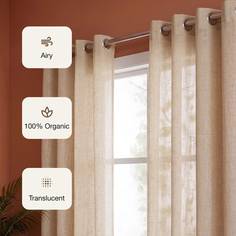Fort Absolute - Beige Sheer Curtain-2