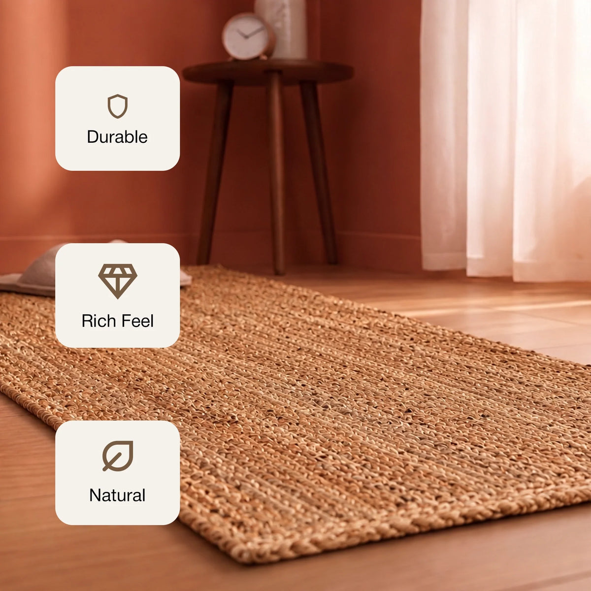 Scalloped Border Jute Area Rug - Rectangular-3