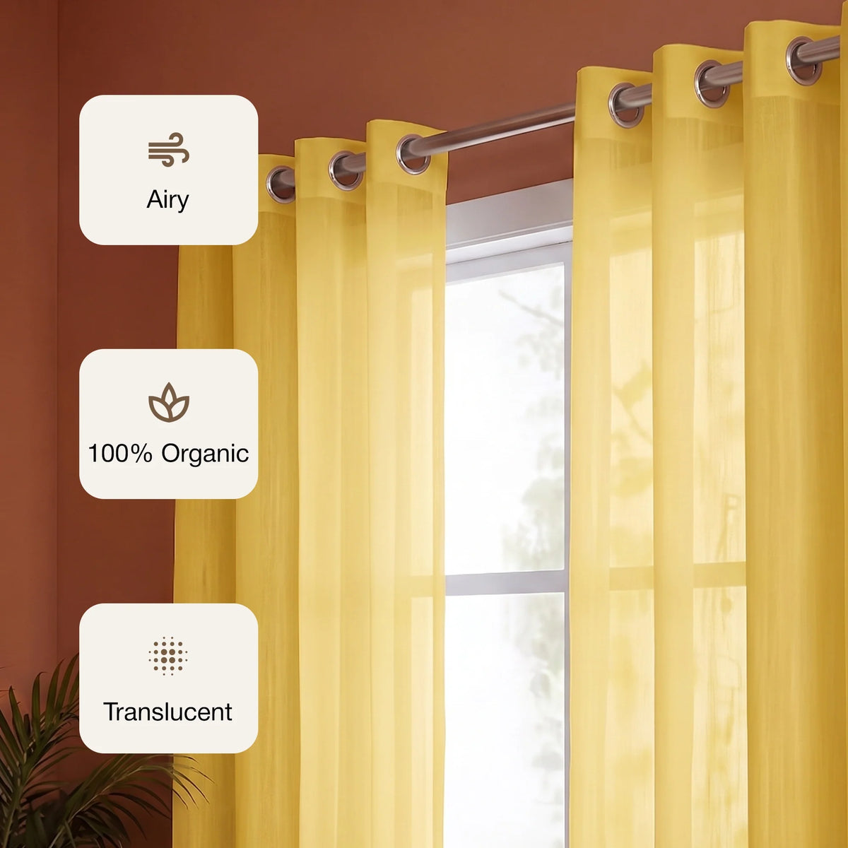 Fort Absolute - Yellow Sheer Curtain