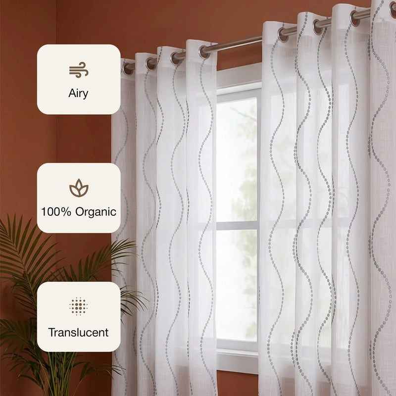 Imprimer Wavy Rhythm - Sheer Curtain-3