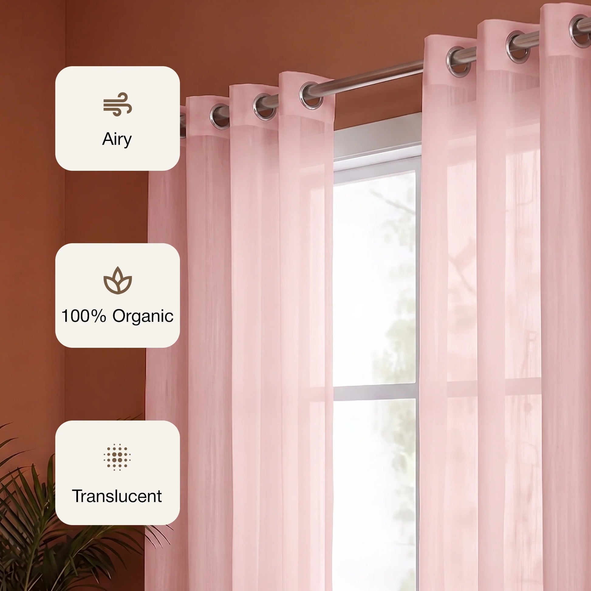 Fort Absolute - Pink Sheer Curtain-2