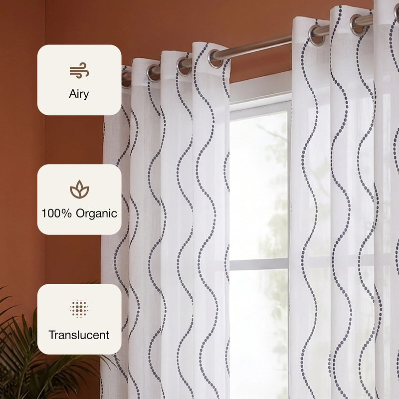 Imprimer Wavy Rhythm - Sheer Curtain-3