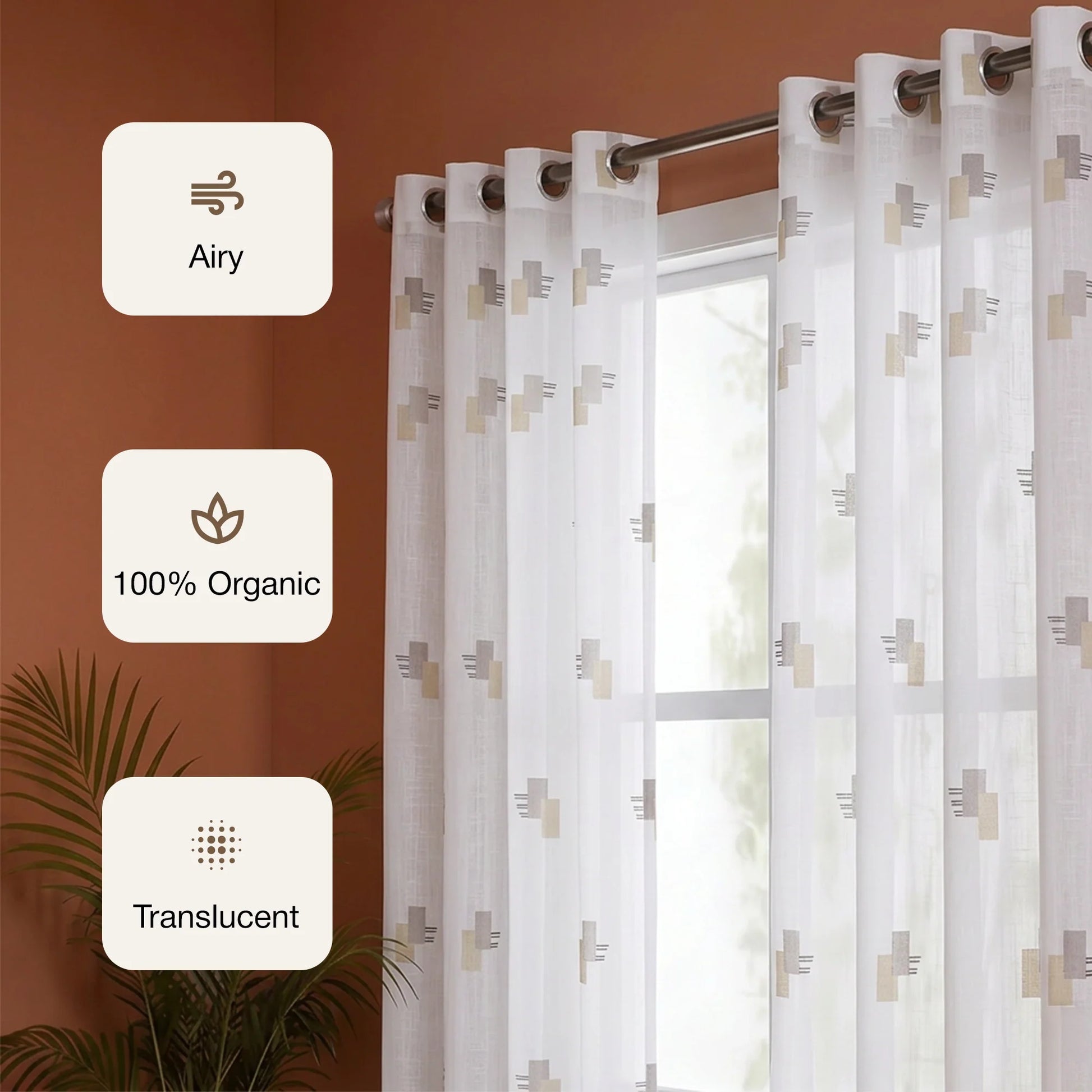 Imprimer Modern Mosaic - Sheer Curtain-2
