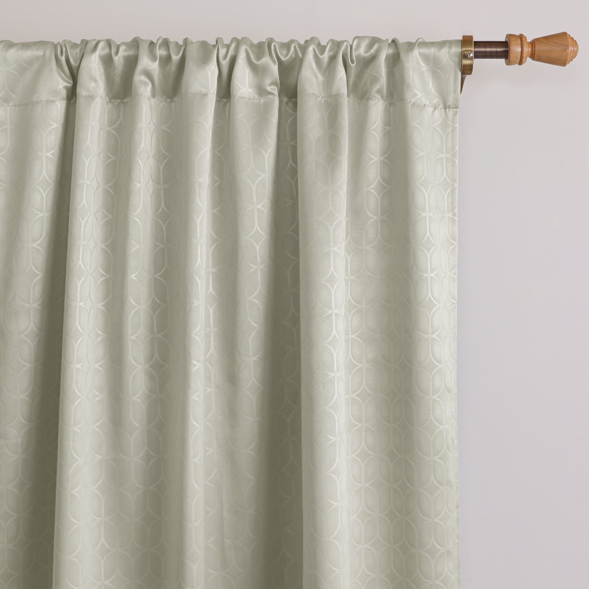 Off White Rod Pocket Solid Curtain-3