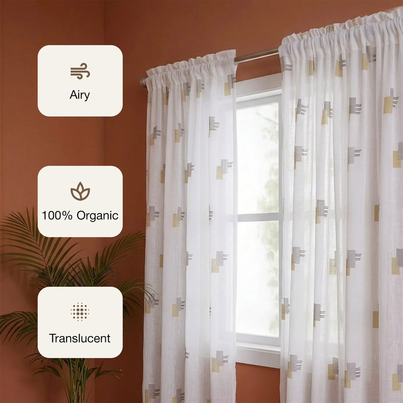 Imprimer Modern Mosaic - Sheer Curtain Rod Pocket-2