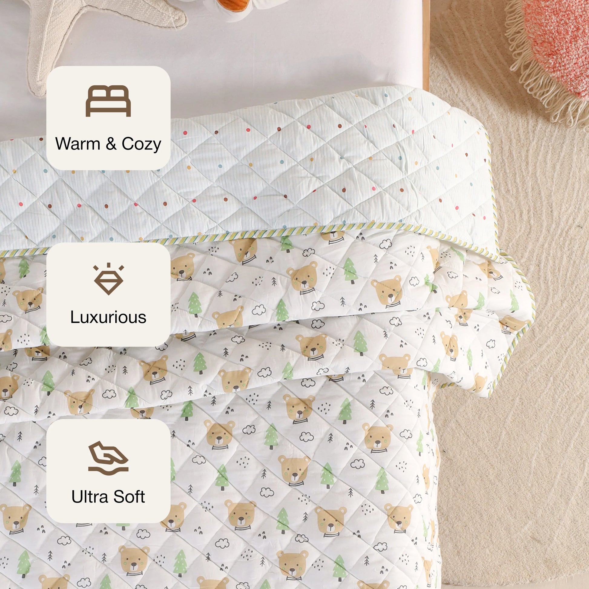 Imprimer Dreamy Bear - Printed Baby Blanket-3